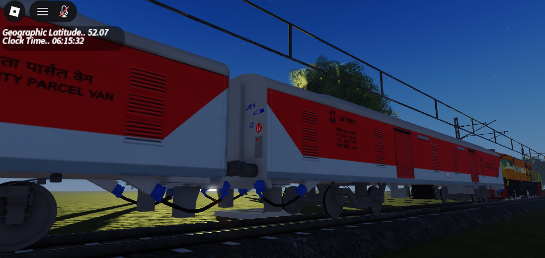 Red and grey LHB high capacity parcel vans beneath the evening sky