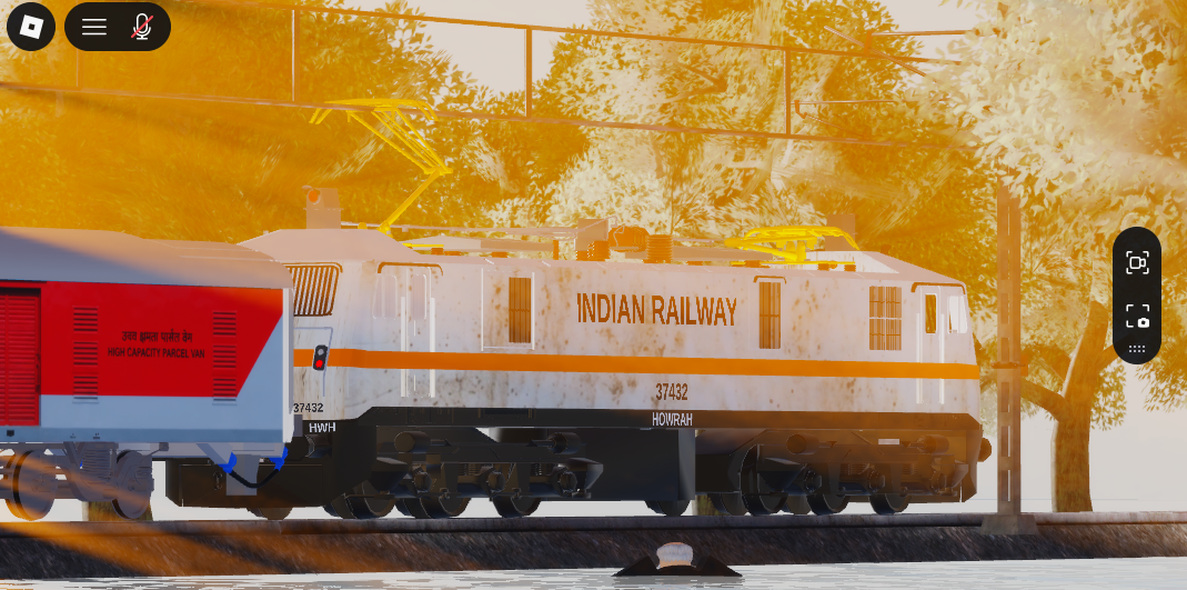 WAP-7 locomotive hauling LHB high capacity parcel vans