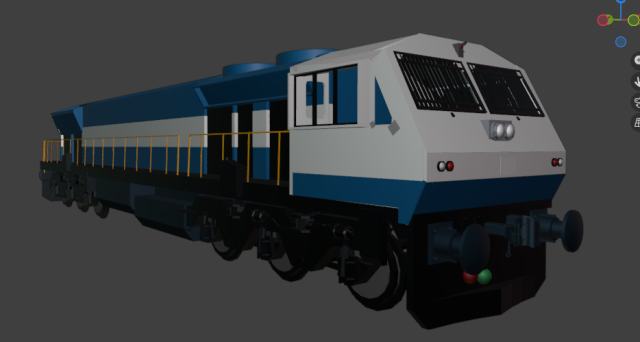 WDP-4 locomotive model preview in the 3D editor
